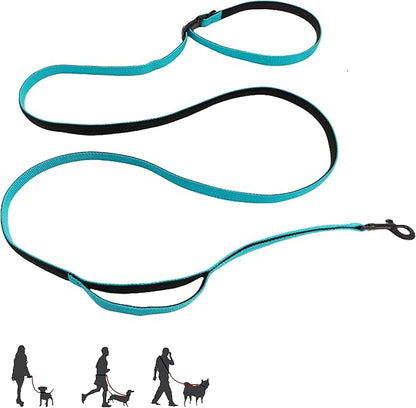 Multifunctional Dog Leash with Extra Handle -4 in 1 Hands-Free Adjustable Dog Leash for Jogging, Walking, Running - Fits Small and Medium-Sized Dogs (Blue, M)