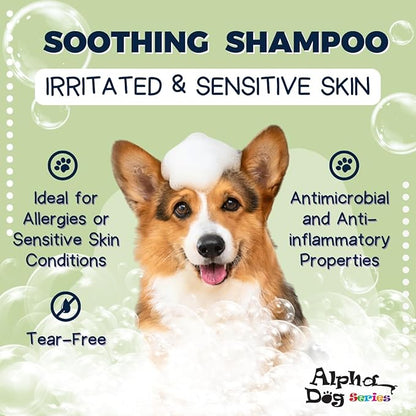 Alpha Dog Series - Grooming Natural Herbal Dog Shampoo, pH Balanced Shampoo for Dogs, Moisturizing Soothing Dog Shampoo for Sensitive Skin - 26.4 fl. oz. (Pack of 2)