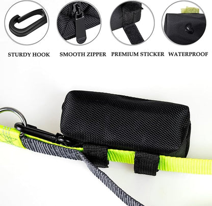 Pet Dog Waste Bag Dispenser Fits Any Leash Poop Bag Holder with 1 Free Roll of Bags