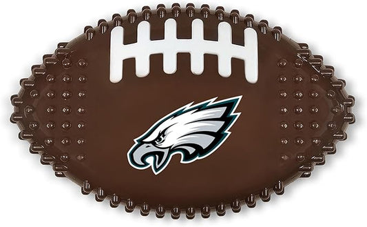 NFL Philadelphia Eagles Mega-chew Hard Nylon Bacon-flavored Dog Bone Football Chew Toy. Interactive, Durable Tasty Fun for Aggressive Chewers