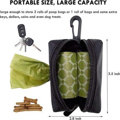 Pet Dog Waste Bag Dispenser Fits Any Leash Poop Bag Holder with 1 Free Roll of Bags