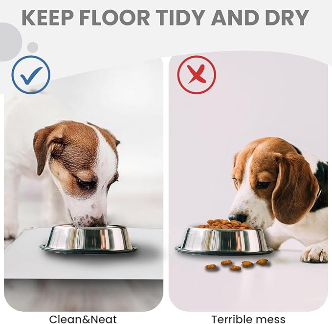 WePet Non-Slip Waterproof Pet Feeding Mat, 20x12 Inch - Silicone Dog & Cat Food Mat with Raised Edge to Stop Food Spills and Water Spills - Dishwasher Safe, Easy Clean