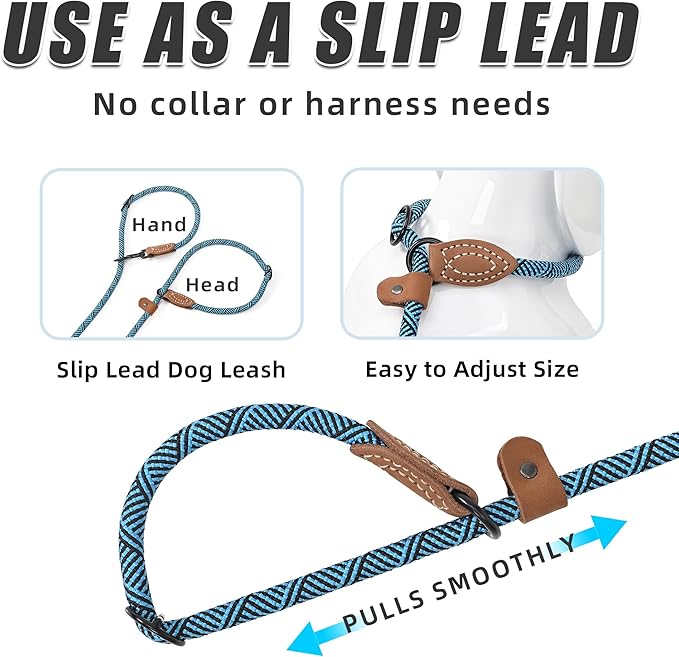 Mile High Life Hands Free Dog Leash, Crossbody Waist Leash with Genuine Leather Connection, Multifunctional Adjustable Slip Lead for Dog Walking Running (Green, 8FT)