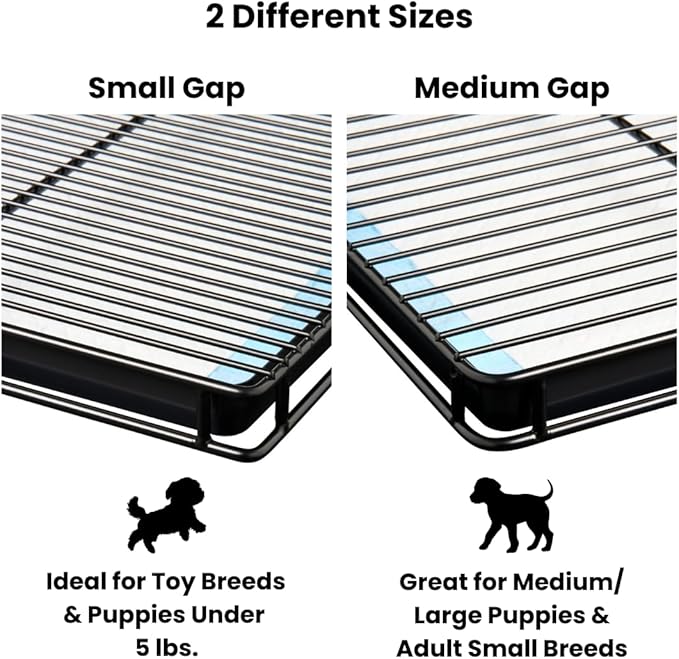 Little Wolves Puppy Potty Tray – 22x22 Shred-Proof Heavy-Duty Training Tray for Puppies & Small Dogs, Easy-Clean, Indoor Dog Pee Pad Holder (Small Gap)