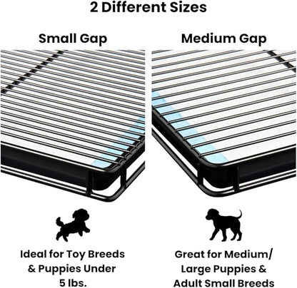 Little Wolves Puppy Potty Tray – 22x22 Shred-Proof Heavy-Duty Training Tray for Puppies & Small Dogs, Easy-Clean, Indoor Dog Pee Pad Holder (Small Gap)