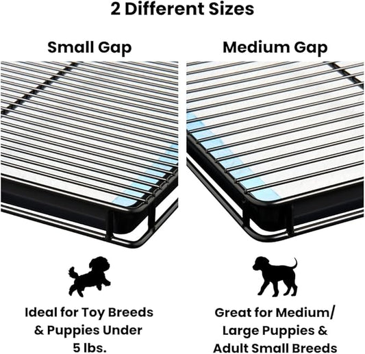 Little Wolves Puppy Potty Tray – 22x22 Shred-Proof Heavy-Duty Training Tray for Puppies & Small Dogs, Easy-Clean, Indoor Dog Pee Pad Holder (Small Gap)