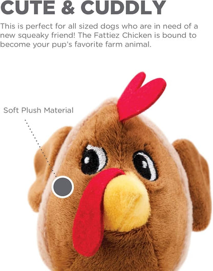 Outward Hound Fattiez Chicken Plush Squeaky Dog Toy, XS