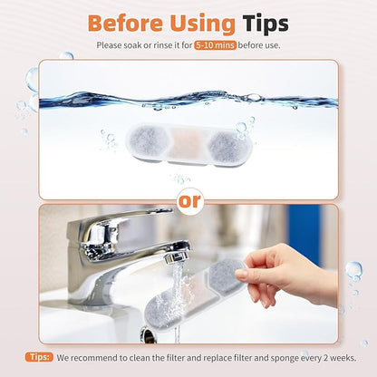 8 Pack Dog Fountain Filter Replacement for Zuqqony 12L/3.2Gal Stainless Steel Large Dog Water Fountain, DYSJ01 Dog Water Bowl Dispenser for Large Dogs or Multi-Pet Home