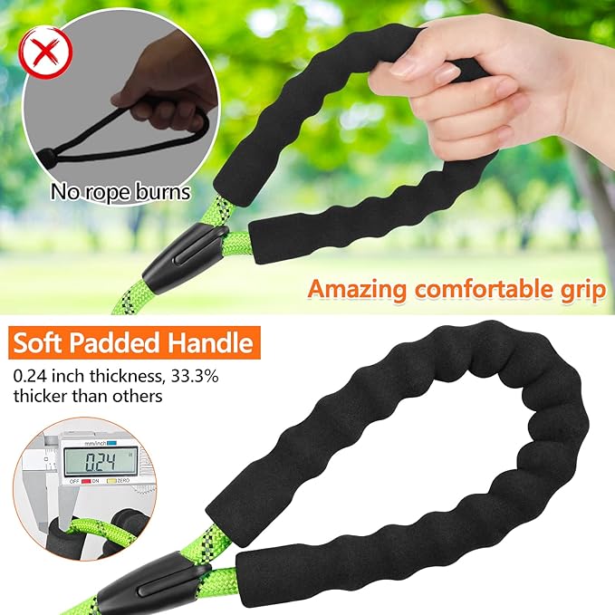 NTR 50FT Dog Long Leash with Swivel Lockable Hook and Comfortable Padded Handle, Dog Training Leash for Walking, Hunting, Camping, Backyard for Small Medium and Large Dogs Green