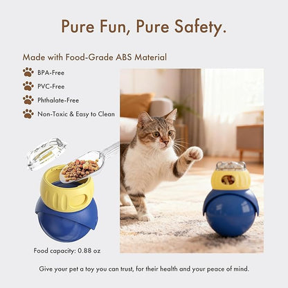 Mira's Pocket Wobble Treat Dispensing Pet Toy, Interactive Slow Feeder Puzzle Toy for Mental Stimulation and Boredom Relief for Cats and Dogs