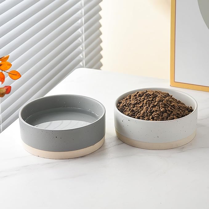 Oslo Ceramic Dog Bowl - 6'' Dog Food Water Bowl for Medium and Large Dogs, Heavy Duty Non-Slip Dog Dish, Modern Scandi-Style Stoneware Pet Feeder Bowl, Dishwasher Safe (30Oz, White)
