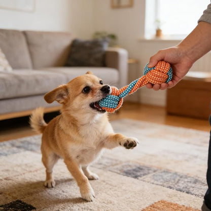 5-Pack Natural Cotton Rope Dog Chew Toys – Puppy Teething & Interactive Tug Toys for Small to Medium Dogs, Durable Knot Design for Aggressive Chewers