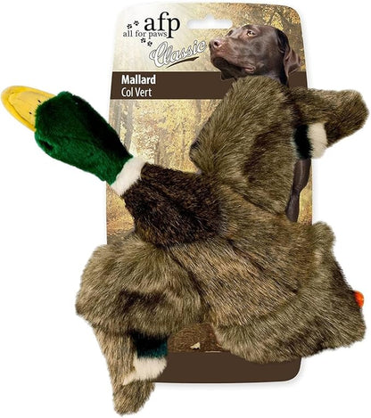 ALL FOR PAWS Duck Squeaky Doy Toy, Duck Dog Toy for Small Medium Breed, Puppy Fetch Toy with Squeaker, Plush Chew Dog Toy, 7.9 x 7.5 x 2 inches, Classic - Mallard S