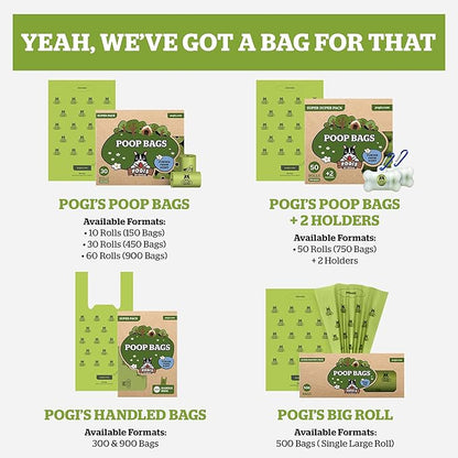 Pogi’s Dog Poop Bags – Leak-Proof & Extra Thick Pet Waste Bags (Fresh Scent, 30 Rolls, 450-Count)