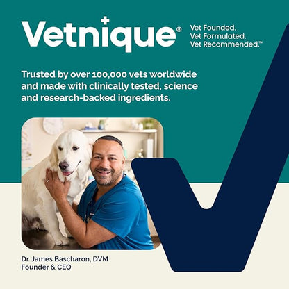 Vetnique DermaBliss Pet Wipes for Dogs & Cats for Grooming, Cleansing & Deodorizing, Thick Dog Wipes for Convenient Dog Cleaning and Natural Pet Odor Eliminator, 100ct (Unscented)