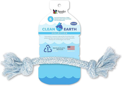 Spunky Pup Clean Earth Recycled Rope Dog Toy | Made in USA| Made from 100% Recycled Water Bottles, Medium,Blue,7122