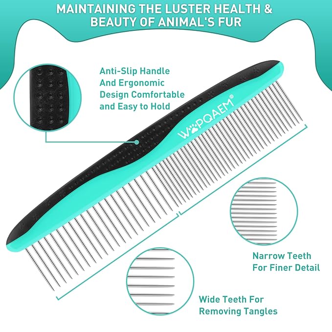 Dog Brush - 3 Pcs Self Cleaning Slicker Brush & Nail Clippers & Pet Comb for Dogs,Cats and Horses, Skin Friendly Deshedding Grooming Tool whit Short Long Haired Pets
