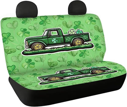 AFPANQZ Car Saint Patrick Car Seat Cover Rear Seats Only High Stretchy Washable Bucket Seat Cushion Protector Backseats Covers for Girls Women, Fit Most Cars, Sedan, SUV, Van