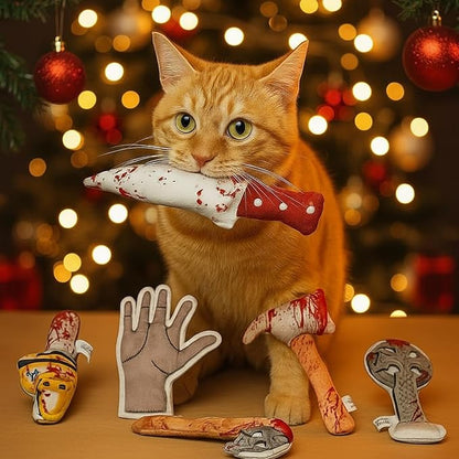 5PC Catnip Funny Cat Toys, [100% Organic Catnip Filled] Knife-Shaped Crinkly Sound Toys for Indoor Kitten Cat Nip Kitty Chew Toy