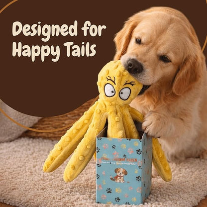 Squeaky Dog Toys – No-Stuffing Crinkle Plush, Durable Puppy Teething & Interactive Play, 2-Pack