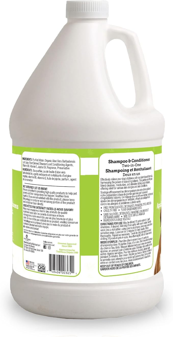 Espree Intense Itch Relief Dog Shampoo & Conditioner, Anti Itch Shampoo for Dogs, Soothes Dog Irritated & Itchy Skin, Plant-Based Moisturizing Formula for Sensitive Skin Relief, Sulfate-Free, Gallon