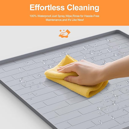 Pee Pad Tray Holder for Dogs,Non-Slip Silicone Dog Puppy Pad Holder,24 x 24 Square Puppy Potty Training Pads,No Spill Raised Lip High Edge,Portable, Leak-Proof Mat Trays for Indoor Floor Protection