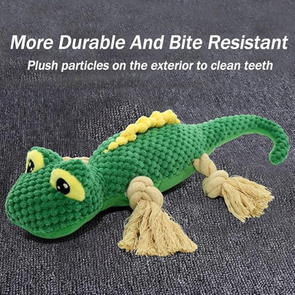 Squeaky Dog Toy,Stuffed Pet Toys,Plush Lizard Dogs Toys with Durable Rope Legs Interactive Dog Toy,Tear Resistant Durable Chewing Pets Toys for Puppy Middle Large Dogs