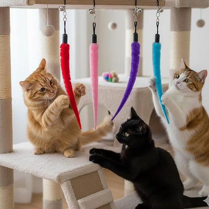 10 PCS Cat Toy Worm Refills, Soft Cat Worm Toys Interactive Cat Wand Replacement Feather Worm Teaser Refills Cats Kittens Toys for Indoor and Ourdoor Cats