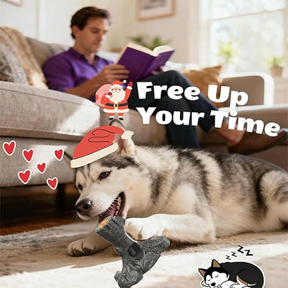 Bully Stick Holder & Frozen Snack Toy 2-in-1 for Large Aggressive Chewers, Durable Dog Chew Toy Reduces Anxiety & Prevents Choking, BPA-Free