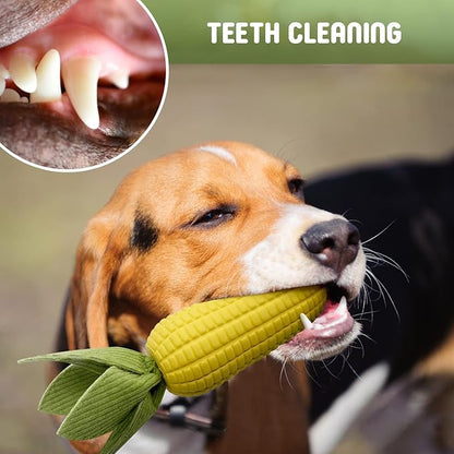 Dog Toys for Aggressive Chewers, Indestructible Tough Squeaky Corn Chew Toy for Large Medium Small Breed, Interactive Dog Toys to Keep Them Busy