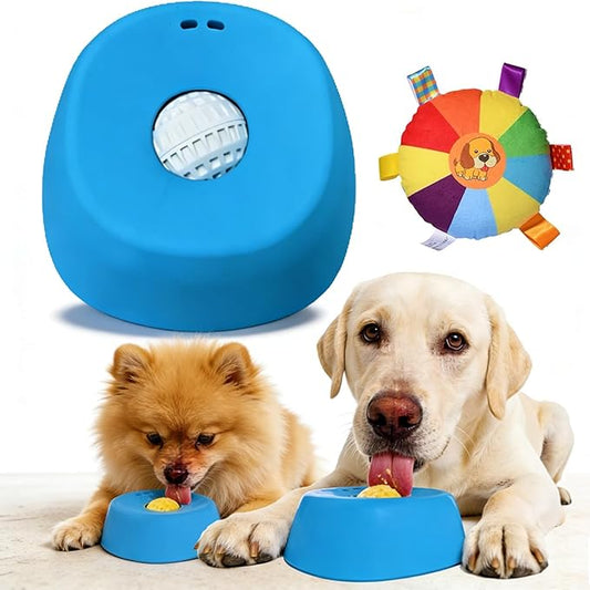 Slow Feed Liquid Dog Bowl, Dog Licking Bowl, Anti-Slip Entertained Lick Ball for Large Medium Small Dogs Wet Food, Water & Treats Dogs Anxiety Relief, Boredom and Post-Op Care (Blue)