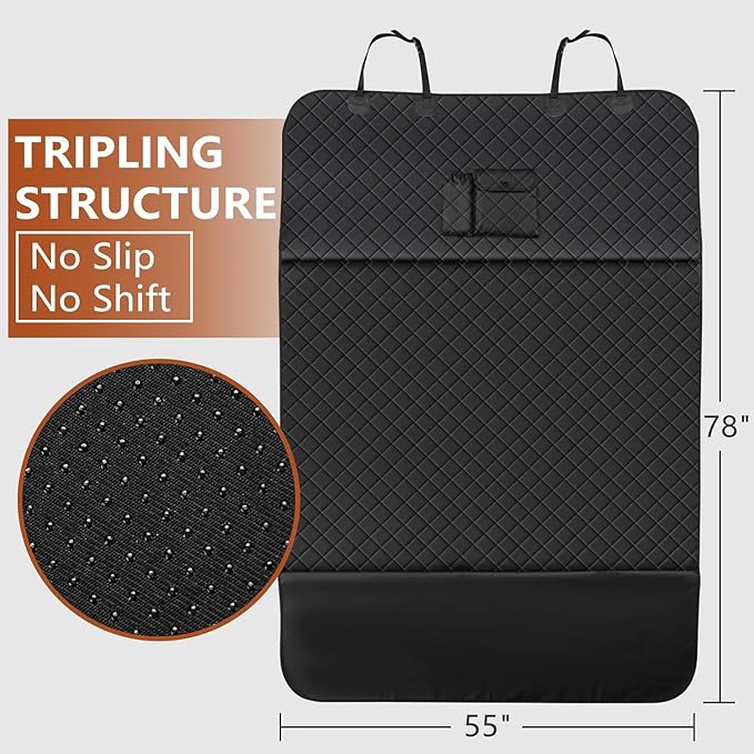 fidozen Universal Cargo Liner for SUV – Waterproof Dog Trunk Mat, Non-Slip Back Seat Protector, Car Bed Cover, Pet Barrier, Rear Liner Accessories for Trucks & Sedans, Universal Fit Trunk Cover