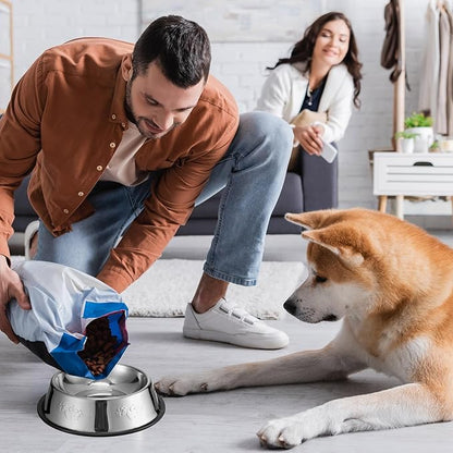 Tanlade 8 Pack Stainless Steel Dog Bowls Metal with Rubber Base Non-Slip Pets Puppy Cats Feeding Food and Water Bowls Dishwasher-Safe for Indoor Small Medium Large Dogs Cats Kitten Rabbit(10.1 oz)