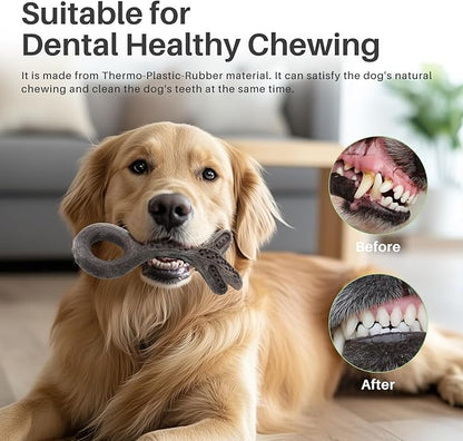 Gardner Pet 4-Pack Dog Chew Toy, Long Lasting Interactive Dog Toys Add Shredded Coconut Nylon+TPR,Teeth Cleaning and Training Toy for Medium/Large Breed,Bacon Flavor(Antler-L/S+Bone-S+Cookie)