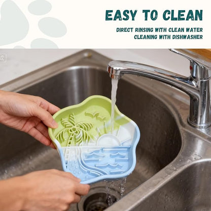 WUGO Slow Feeder Dog Bowls with Suction Cups for Dog Cat Dishwasher Microwave Puppy Puzzle Bowl