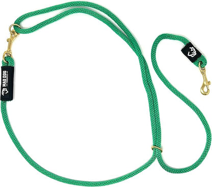 Mad Dog Products Hands Free Clip Dog Leash 3/8” x 10’ Green Signature Rope – Made in USA