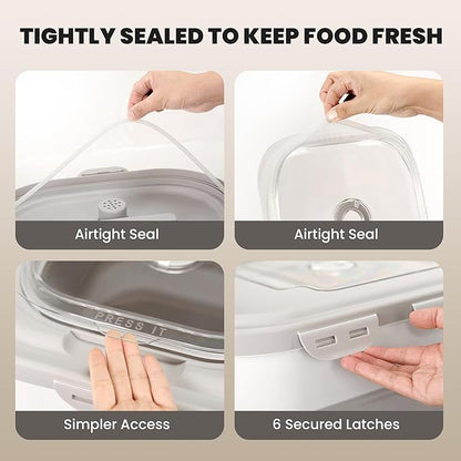35-40 Lbs Airtight Dog Food Storage Container, Collapsible Dog Food Container with Lid, Wheels, Date Track, Large Pet food storage Container for Rice,Flour,Sugar,Dog Food Scoop,2PCS Containers