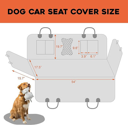 HYPERAX Dog Car Seat Cover for Back Seat, Pet Travel Hammock for Universal Size Fits for Car/Truck/Pick UP/SUV,Waterproof Backseat Protection for Dog/Cat Travel, Durable with Mesh Window