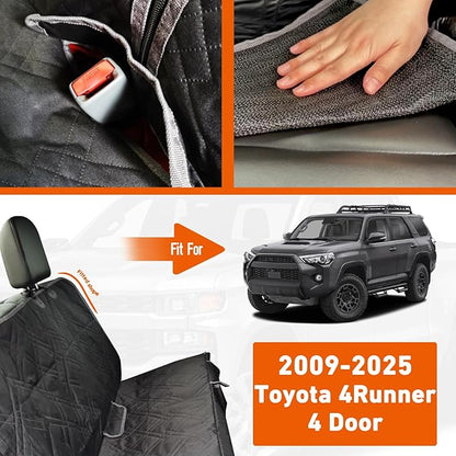 Dog Car Seat Cover Compatible with Toyota 4Runner 4 Door 2009-2024, Waterproof Pet Bench Seat Cover for Back Seat, 600D Heavy Duty Scratch Proof Nonslip Truck Seat Covers for Dogs