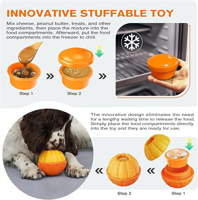 Frozen Treat Dog Toy Aggressive Chewer,Fillable Dog Enrichment Toys,Interactive Toys Long Lasting,Easy to Clean,Holds Kibble, Treats
