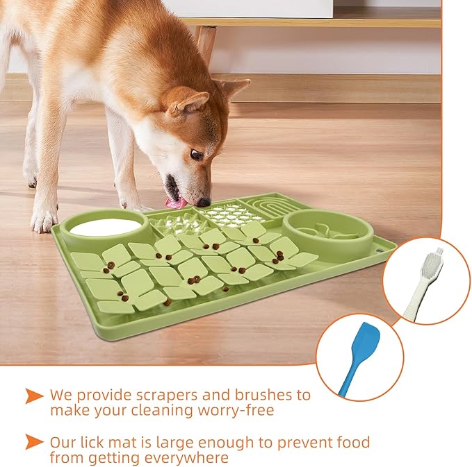 SmartTail Lick Mat for Dogs, Silicone Snuffle Mat for Puppies with Suction Cups, Dog Enrichment Toys for Anxiety Relief, Slow Feeder Dog Bowls for Wet and Dry Foods, Easy to Clean