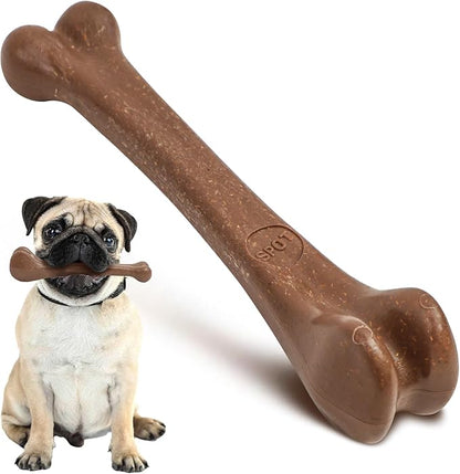 SPOT Bam-Bones Bone - Made with Strong Bamboo Fiber, Durable Long Lasting Dog Chew for Light to Moderate Chewers, Great Toy for Adult Dogs & Teething Puppies under 40lbs, 7.25in, Bacon Flavor