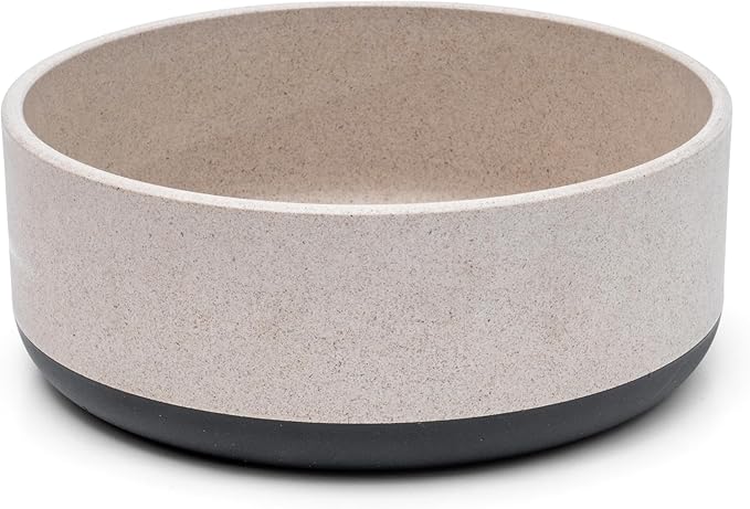 Titan Bamboo Dog Bowl Large with Ultra Grip Rubber Base Pet Bowl 9 Inch