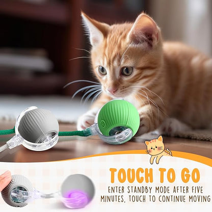 6 Pack Interactive Cat Ball Toy 360° Automatic New Interactive Rolling Ball Rechargeable Gifts for Cat Dog Lovers Indoor Exercise Electric Self Rolling Toy Large and Small Puppy Kitten Bulk