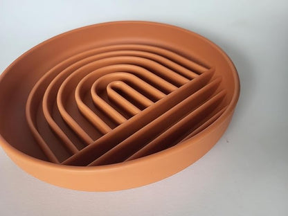Modern Rainbow Pet Slow Feeder Bowl, Silicone Slow Feeder for Dogs & Puppies, Slow Eating, Modern Lick Mat Design, Reduces Gulping, Dishwasher Fit, for All Breed, Durable Mealtime Puzzle (Terre Amber)