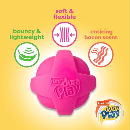 Hartz DuraPlay Bacon Scented Dog Toys, Large 1 Count, Colors may vary