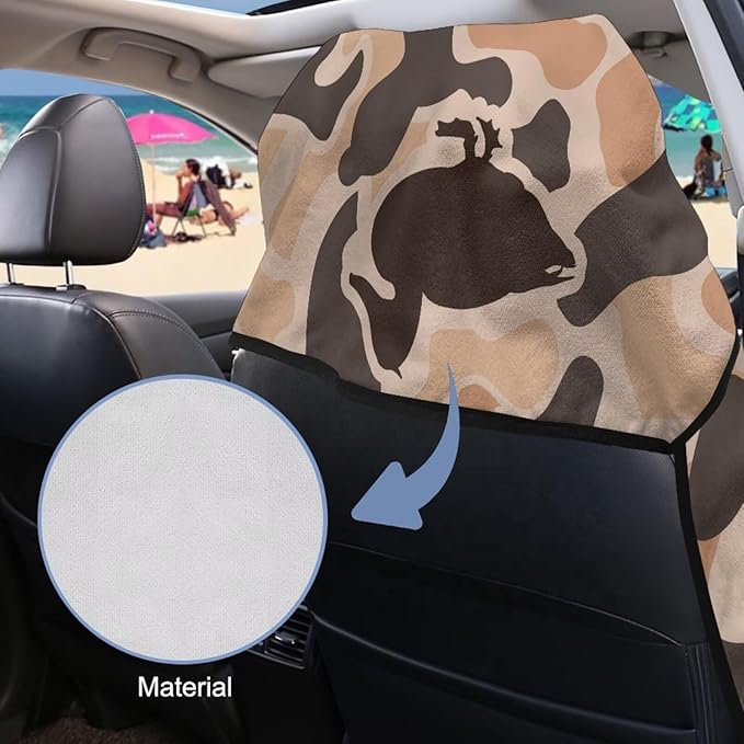 SEANATIVE Duck Camouflage Sweat Towel Car Seat Cover for Gym Running Athletes Fitness Workout, Auto Seat Pet Protector, Sports Towel Seat Covers for Cars