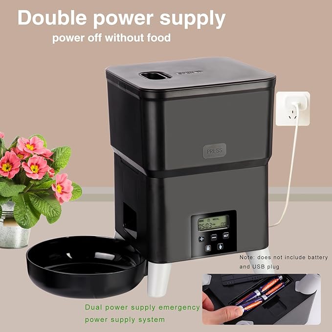 3L Automatic Cat Feeder with Heightened Pet Feeder Programmable Dog Feeder Suitable for Small and Medium Pet Feeders