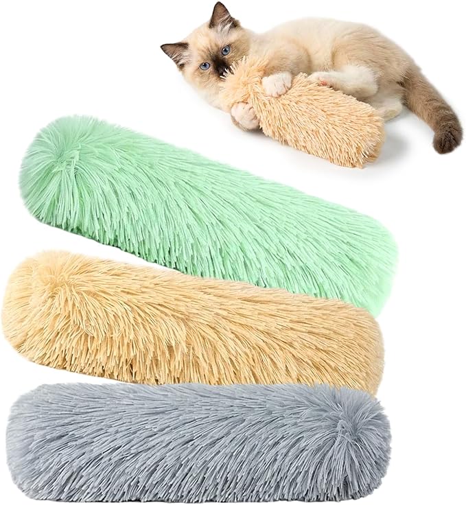 Cat Toys 3 Pack Catnip Pillows, Soft and Durable Crinkle Sound with Catnip Inside, Interactive Cat Toy Indoor Cats Kitten Kicker, Promotes Kitty Exercise, Easter Gifts Toys-Solid Color