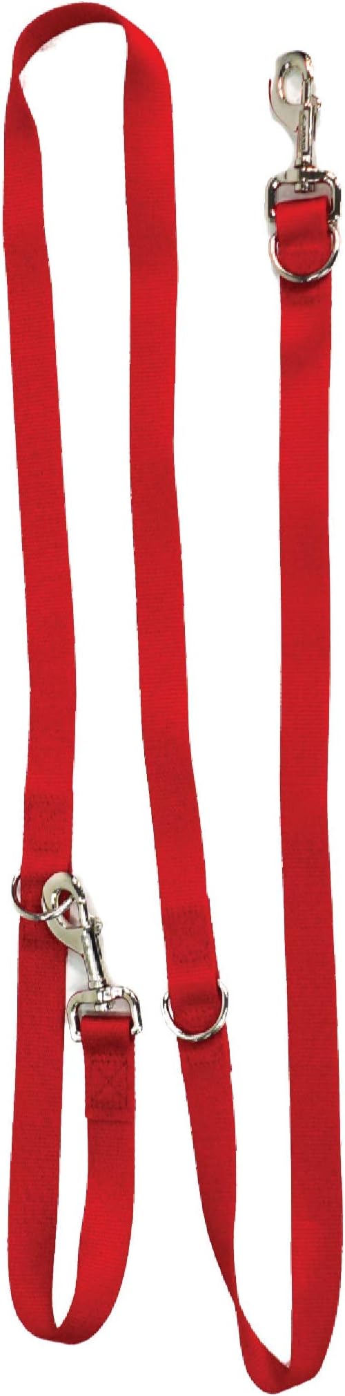 Blue-9 Multi-Function Hands Free Dog Leash, Double Attachment 6 Foot Adjustable Lead for Obedience, Running, and Agility Training, Made in The USA, Red, Small/Medium